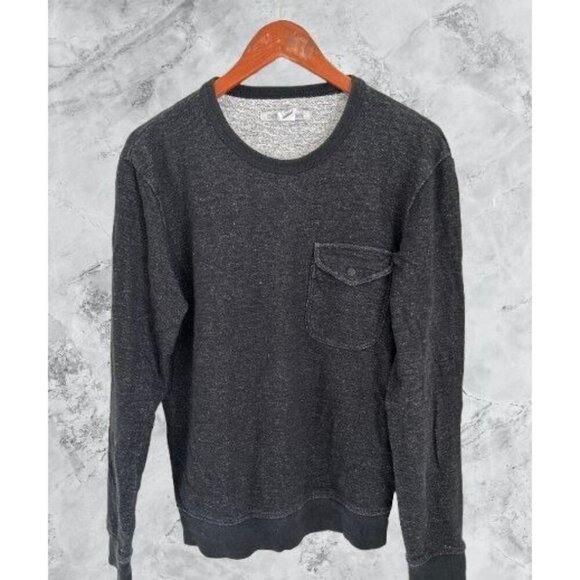 Outerknown Sweatshirt Fleece Pocket Crew Heather Gray Hemp Organic Sweater - Picture 1 of 6